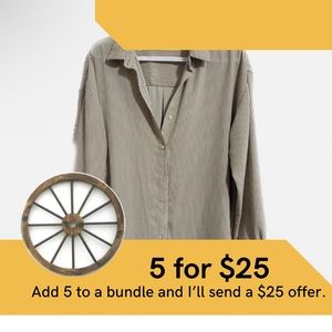 Joe fresh, long flowy pinstriped dress shirt.